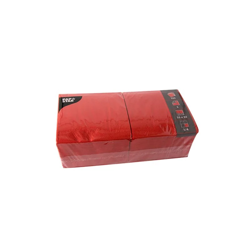 PAPSTAR Lunch-Servietten, 330 x 330 mm, 3-lagig, rot (EAN: 4002911124833)