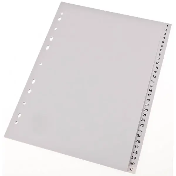 proOFFICE Kunststoff-Register, Zahlen, A4, 31-teilig (EAN: 8595033206304)