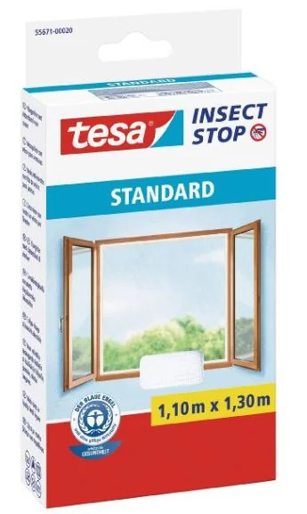 tesa Fliegengitter INSECT STOP für Fenster, 1,10 m x 1,30 m, weiß (EAN: 4042448059277)