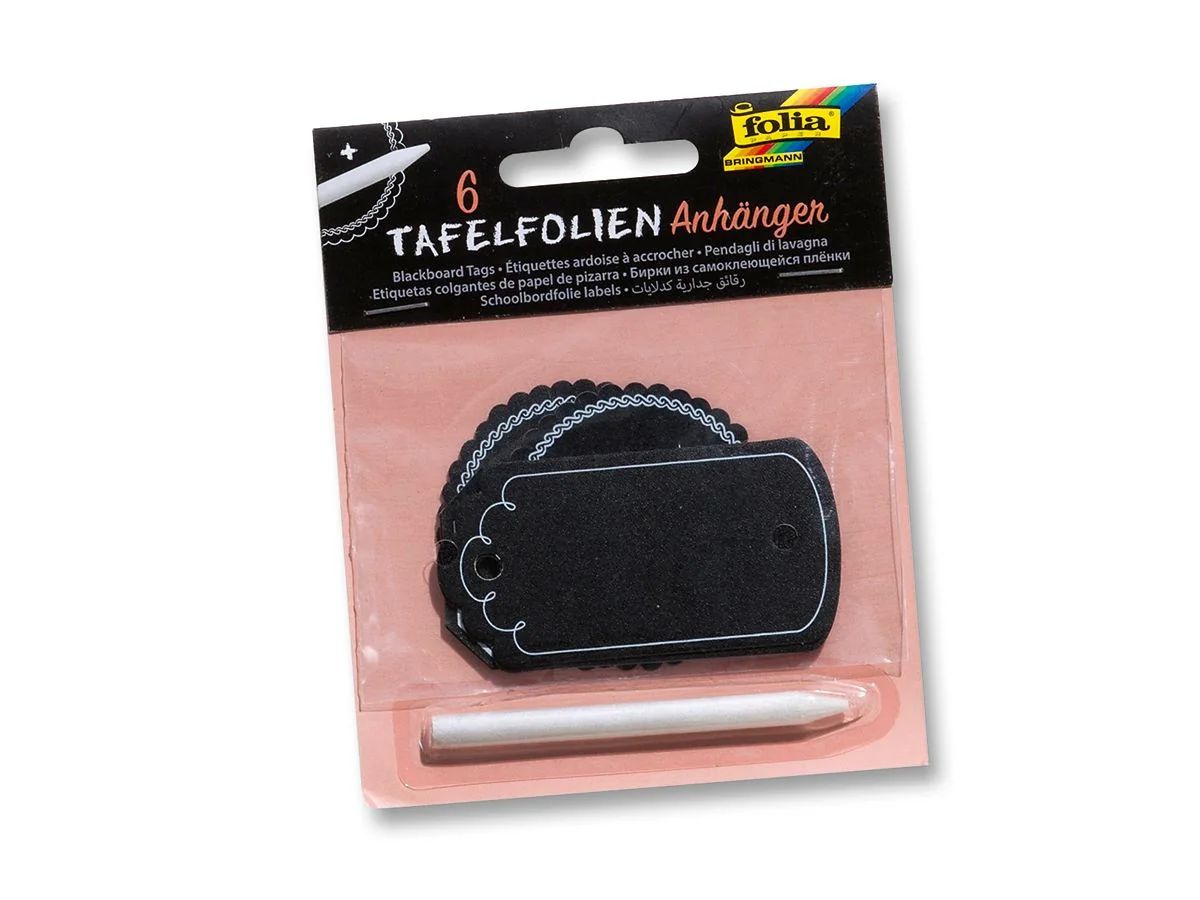 folia Tafelfolien-Anhänger inkl. Specksteinstift, schwarz (EAN: 4001868085297)