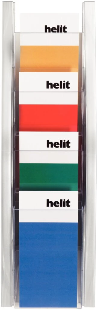 helit 4er Wand-Prospekthalter "the arc", DIN A4 hoch, silber (EAN: 4012086010473)