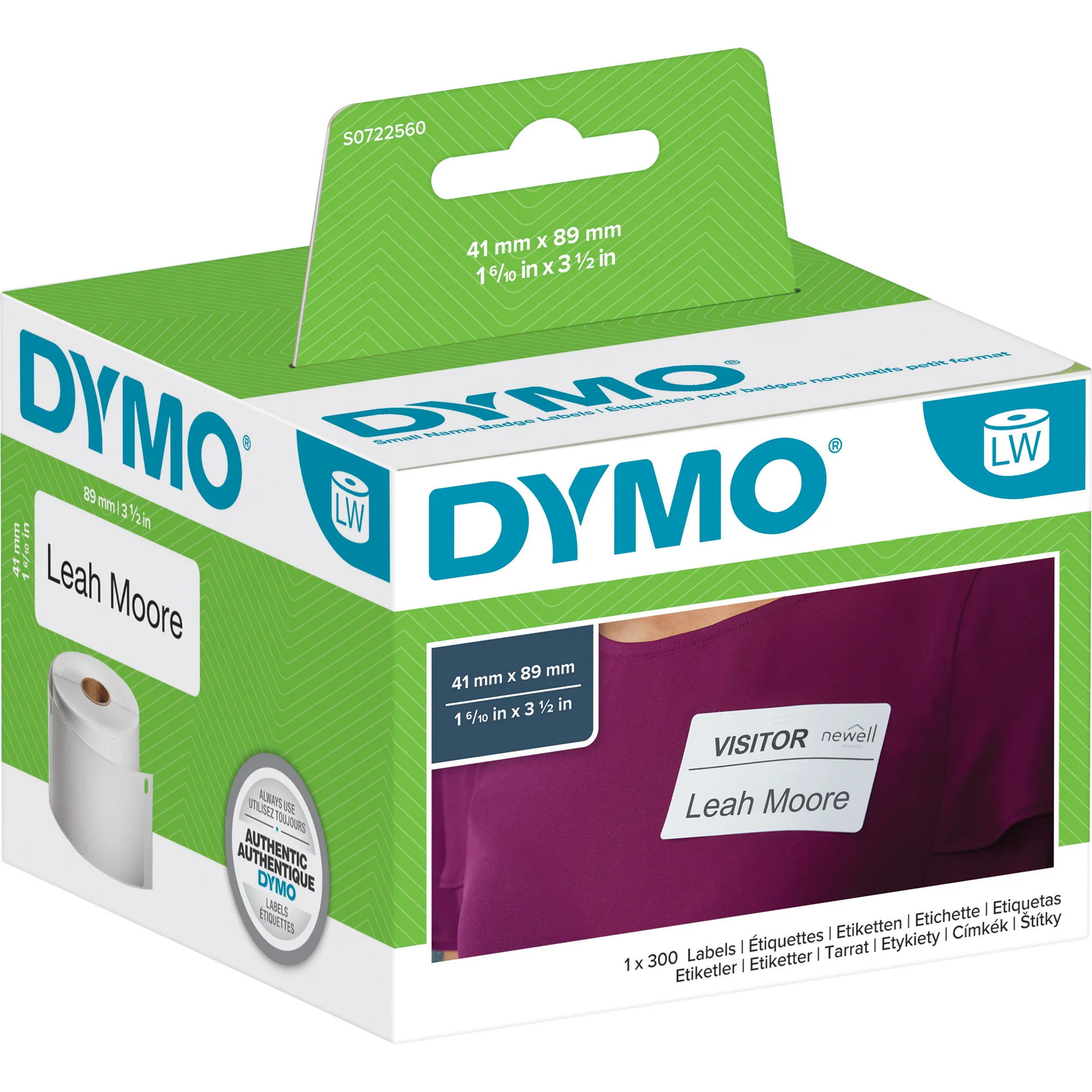 DYMO LabelWriter-Namensschilder, 89 x 41 mm, weiß (EAN: 5411313113564)