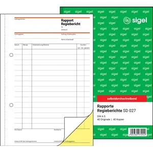 sigel Formularbuch "Rapport/Regiebericht", A5, SD (EAN: 4004360972942)