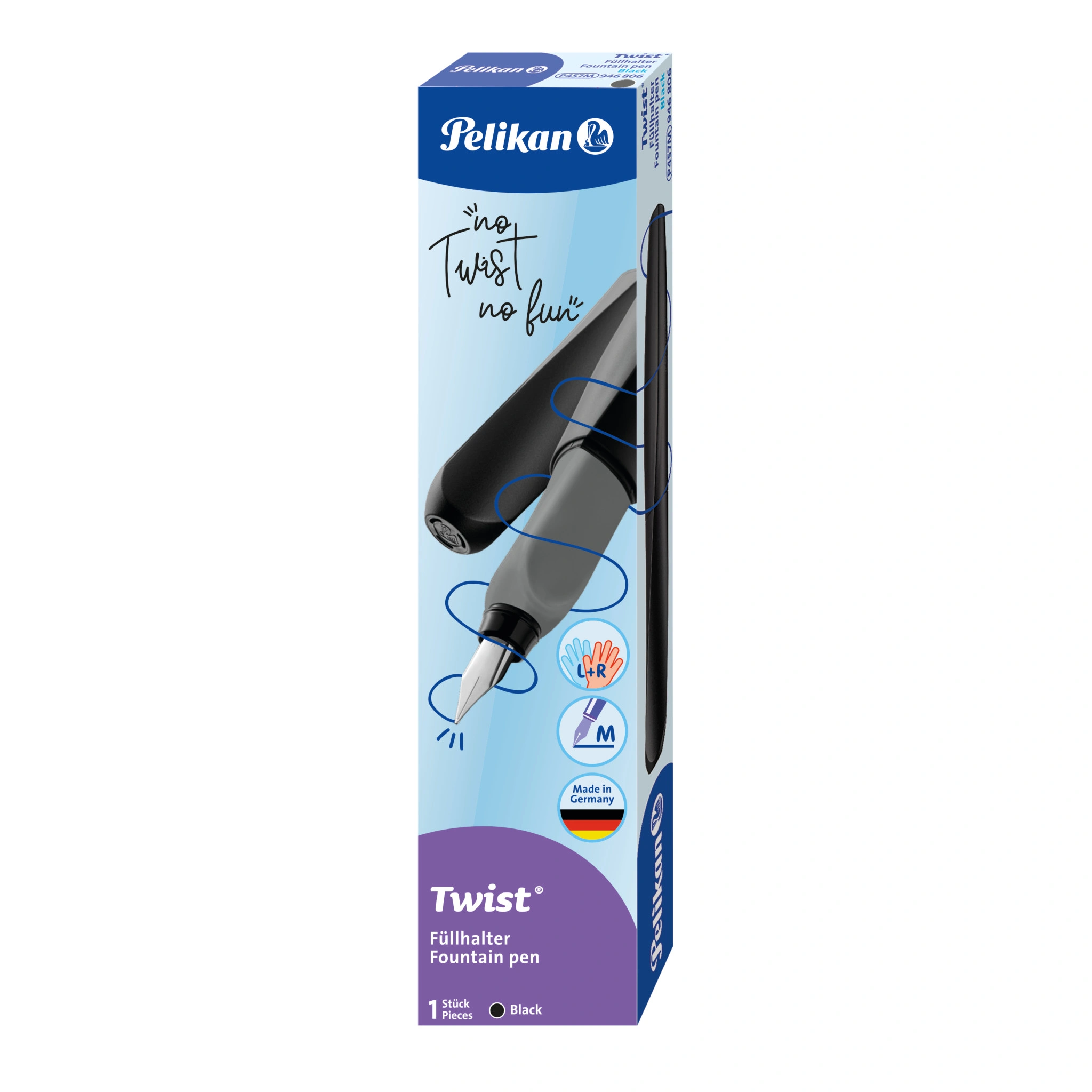 Pelikan Twist Füllhalter Black, schwarz/grau (EAN: 4012700946805)