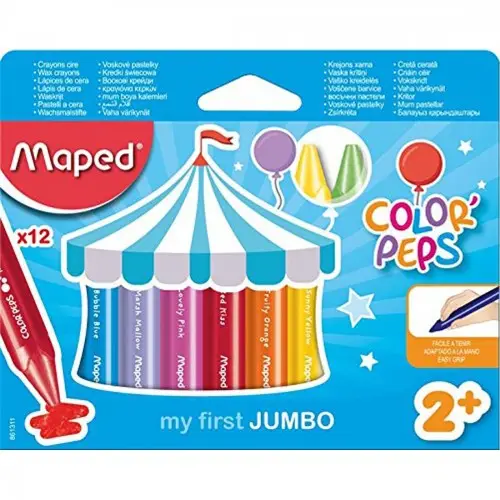 Maped my first Wachsmalstifte COLOR'PEPS WAX JUMBO,12er Etui, farbig sortiert (EAN: 3154148613114)