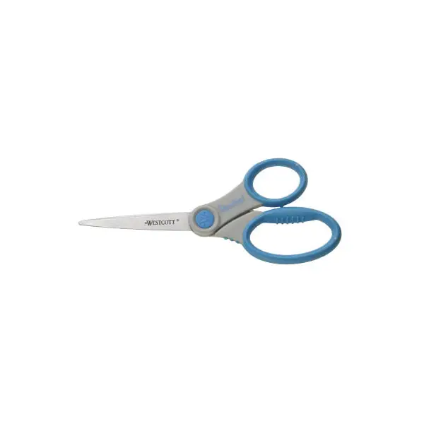 WESTCOTT Schere Microban Softgrip, Länge: 180 mm, grau/blau (EAN: 4027521307704)