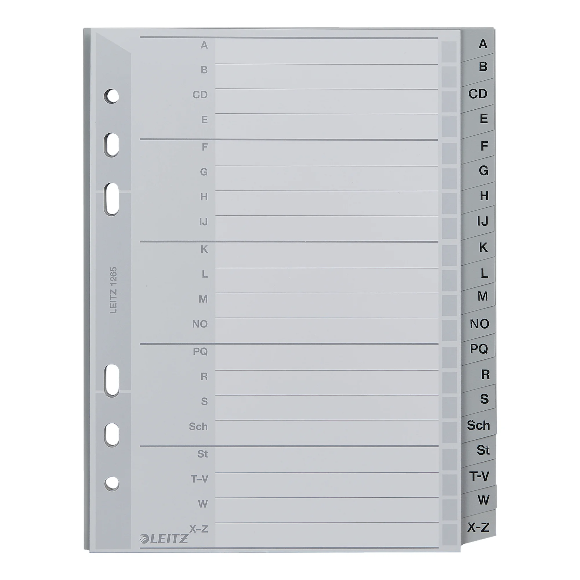 LEITZ Kunststoff-Register, A-Z, A5, PP, 20-teilig, grau (EAN: 4002432301652)
