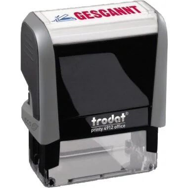 trodat Textstempelautomat Office Printy 4.0 4912 "GESCANNT", grau (EAN: 0190084287258)