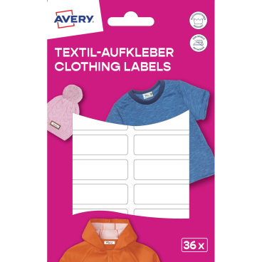 AVERY Textil-Etiketten, 13 x 45 mm, weiß (EAN: 4004182519820)