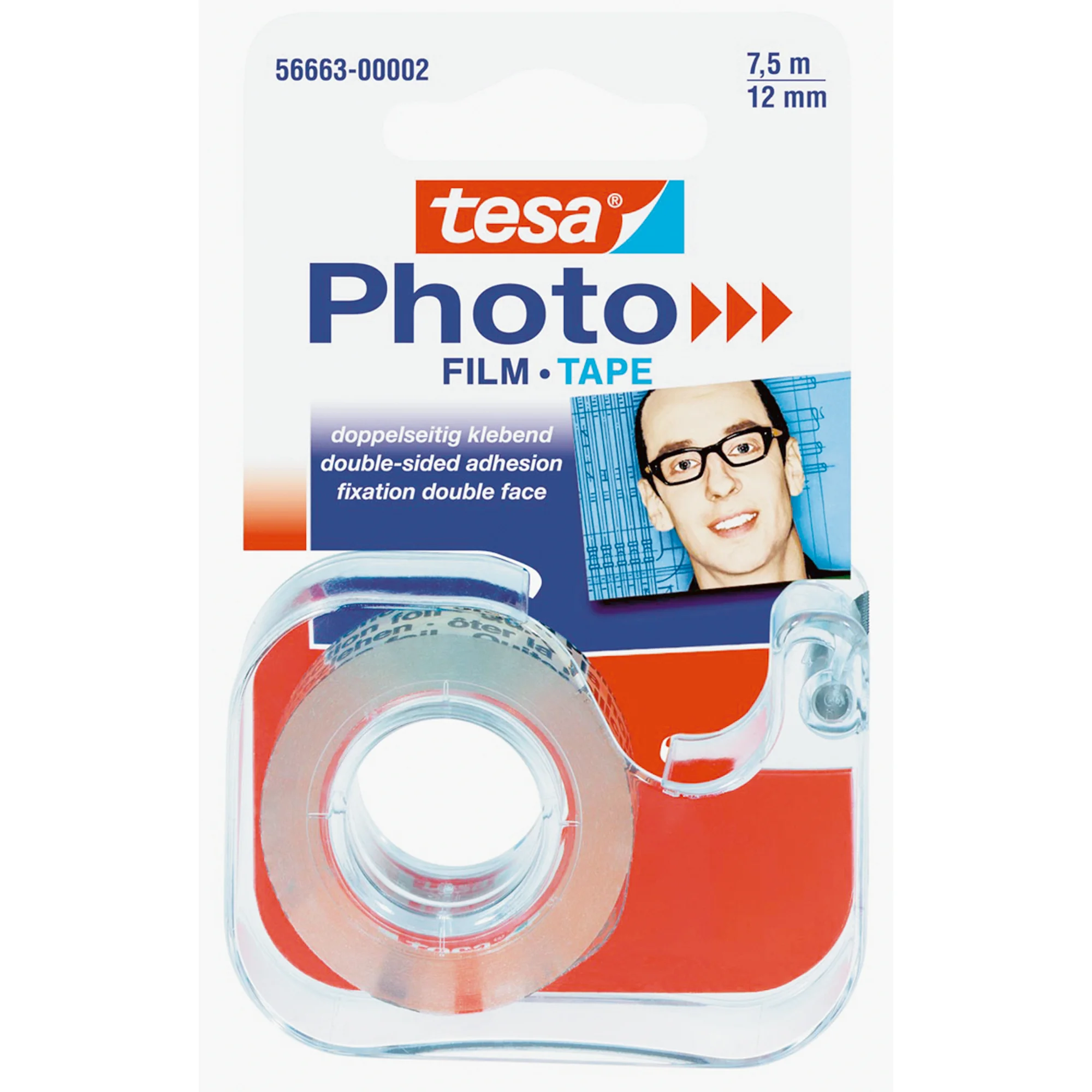 tesa Photo Film Abroller, inkl. Foto Film 12 mm x 7,5 m, farblos (EAN: 4042448030702)