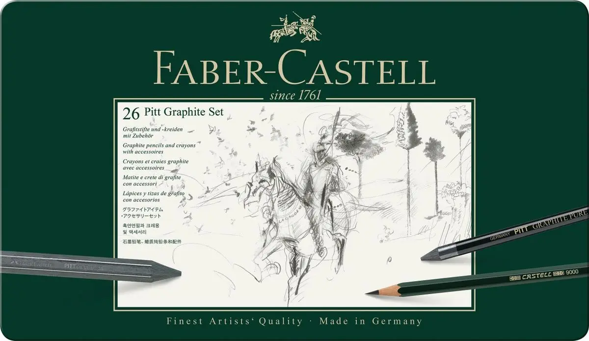 FABER-CASTELL PITT GRAPHITE Set groß, 26-teiliges Etui (EAN: 4005401129745)