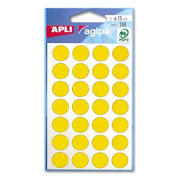 APLI Markierungspunkte, Durchmesser: 15 mm, rund, gelb (EAN: 3270241118445)