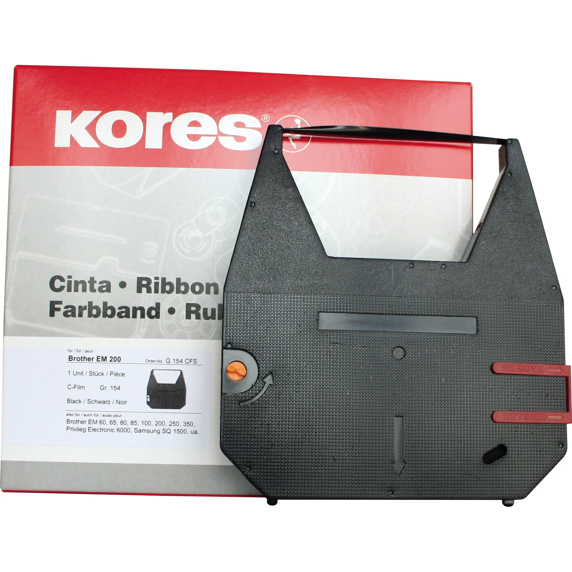 Kores Farbband für brother EM200, Carbon, schwarz (EAN: 4045257615443)