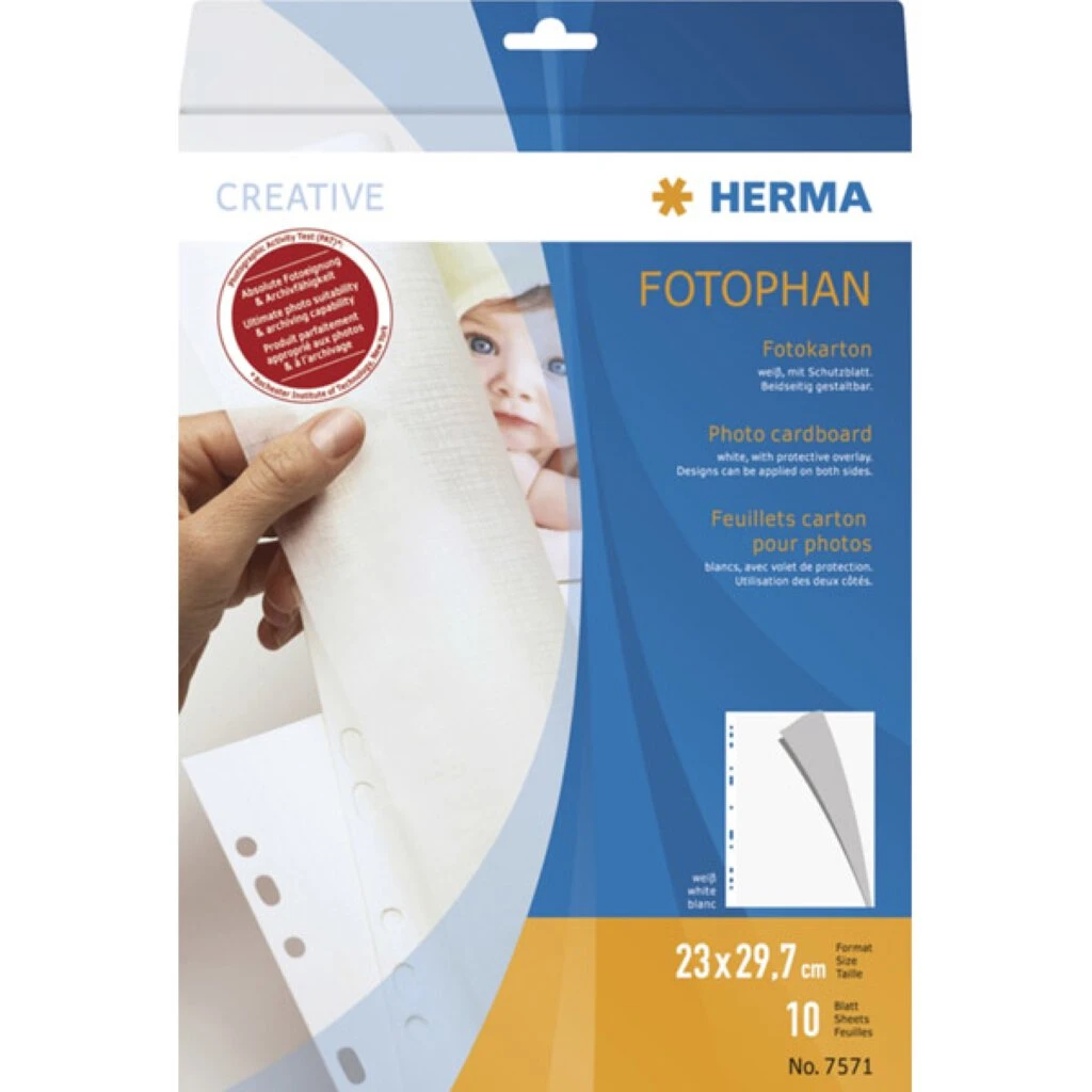 HERMA Fotokarton, 230 x 297 mm, weiß (EAN: 4008705075718)