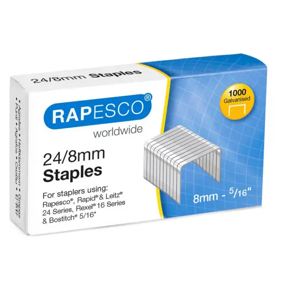 RAPESCO Heftklammern 24/8, verzinkt, 1.000 Stück (EAN: 5018505015004)