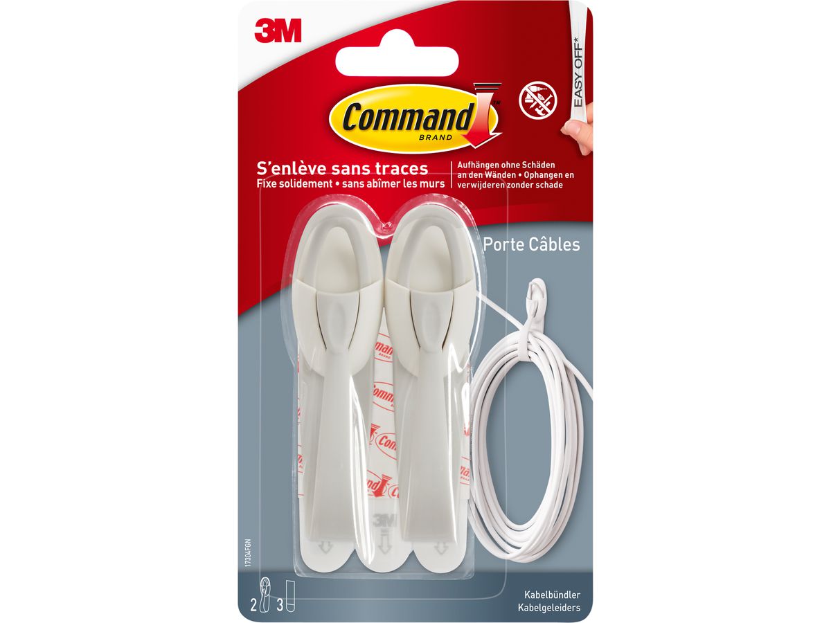 3M Command Kabelbündler, Größe: M, weiß (EAN: 4046719109388)