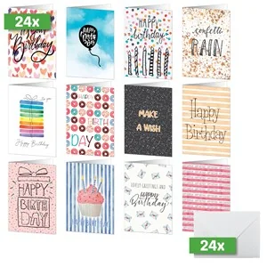 sigel Geburtstagskarten-Set "Colourful Birthday Fun" (EAN: 4004360785009)
