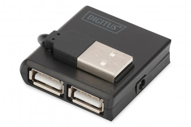 DIGITUS USB 2.0 Hub, 4-Port, schwarz (EAN: 4016032306542)