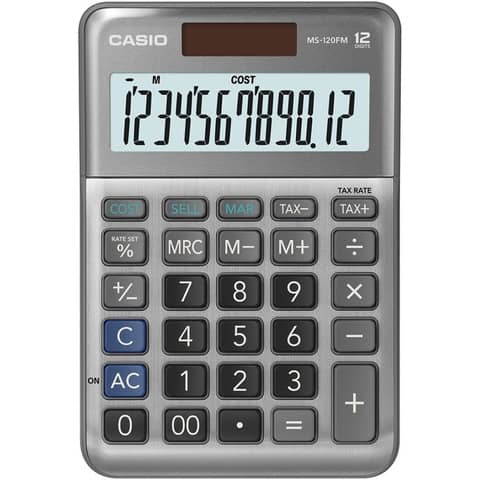 CASIO Tischrechner MS-120FM, 12-stellig, silber (EAN: 4549526615436)