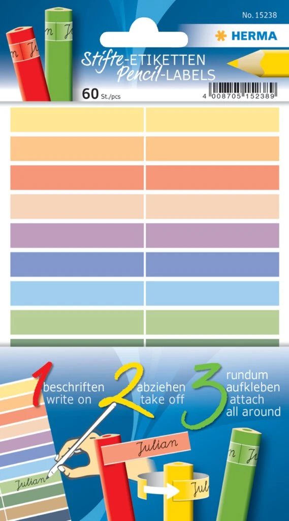 HERMA Stift-Etiketten HOME, 46 x 10 mm, farbig sortiert (EAN: 4008705152389)