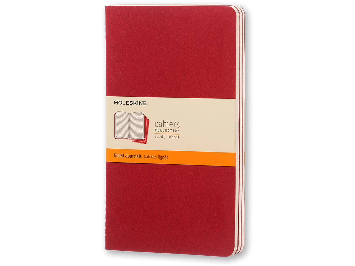 MOLESKINE Notizheft Cahier, L/A5, liniert, Karton, rot (EAN: 9788862931014)