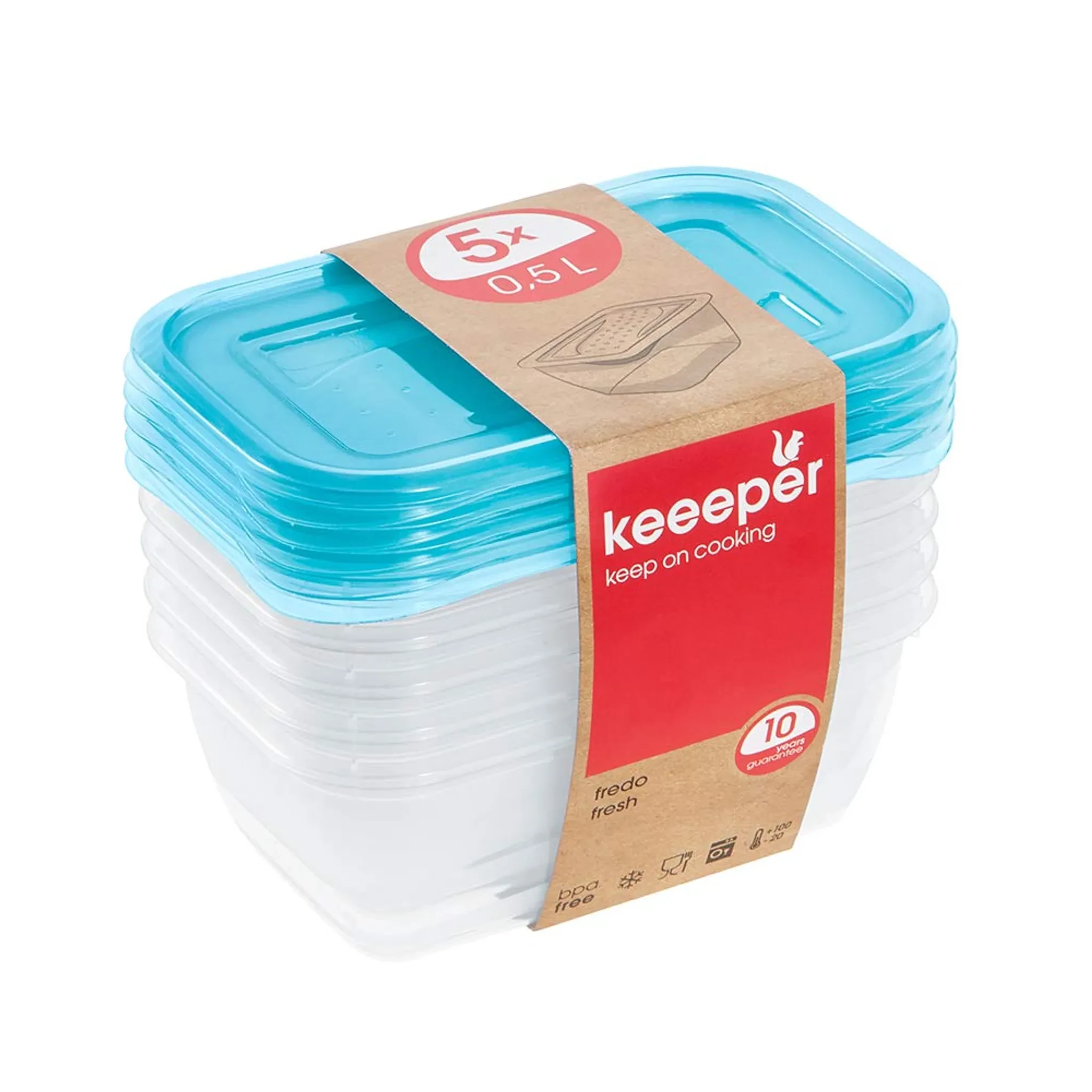 keeeper Frischhaltedose "fredo fresh", 0,5 Liter, eckig (EAN: 4052396045871)