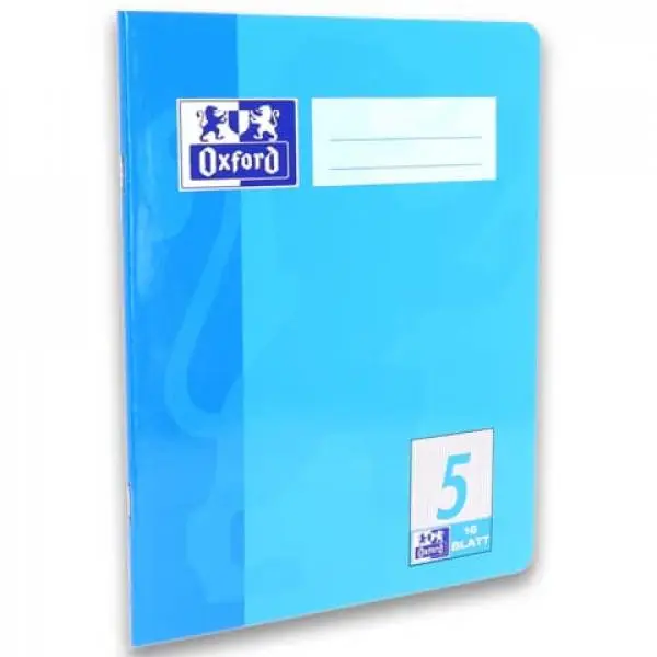 Oxford Schulheft, DIN A5, Lineatur 5/5 mm kariert, 16 Blatt, hellblau (EAN: 4006144920705)