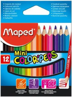 Maped Dreikant-Buntstift COLOR'PEPS Mini, 12er Kartonetui (EAN: 3154148325000)