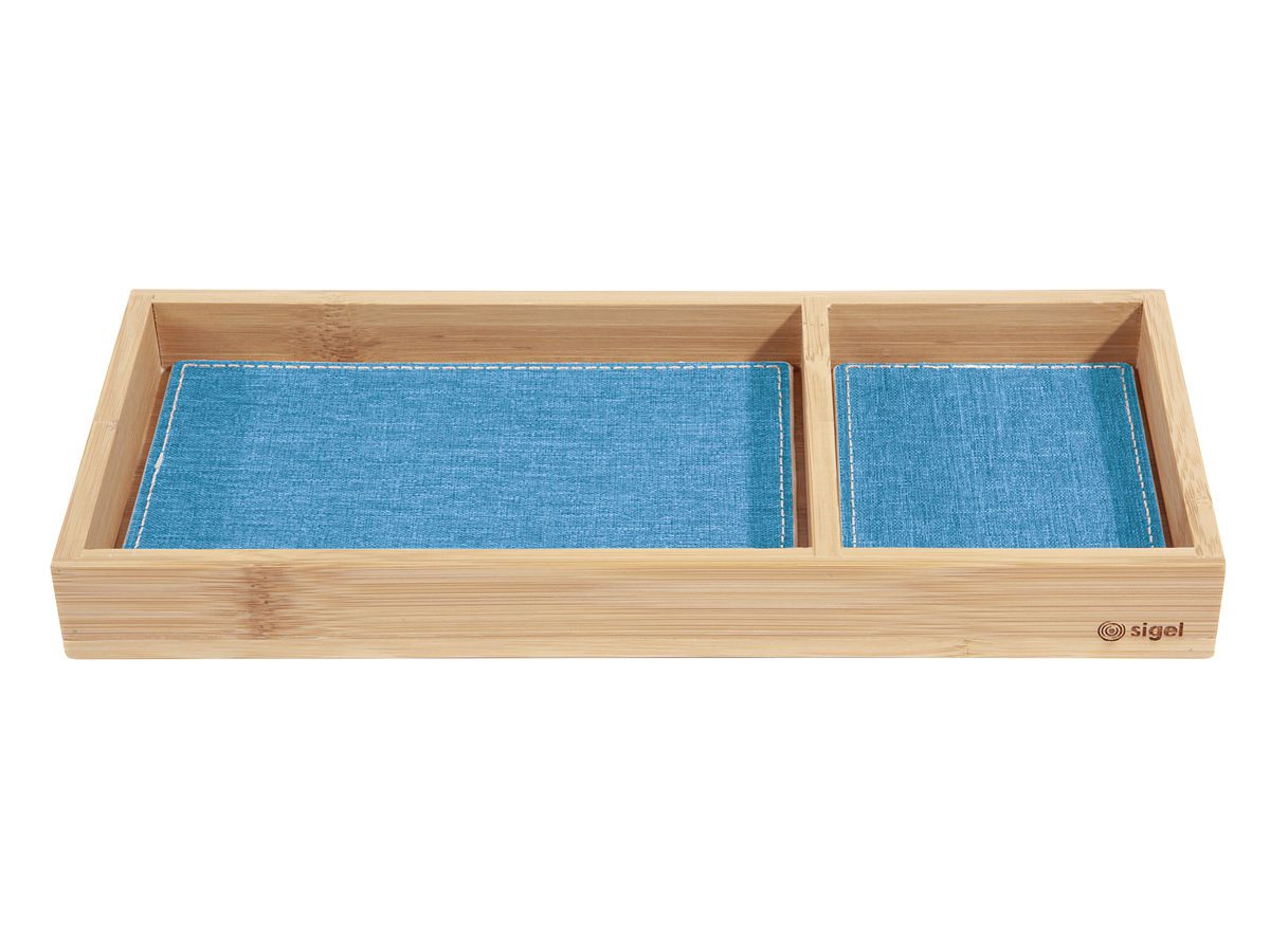 sigel Stifteschale Eyestyle, aus Bambus, hellblau/dunkelgrau (EAN: 4004360785177)