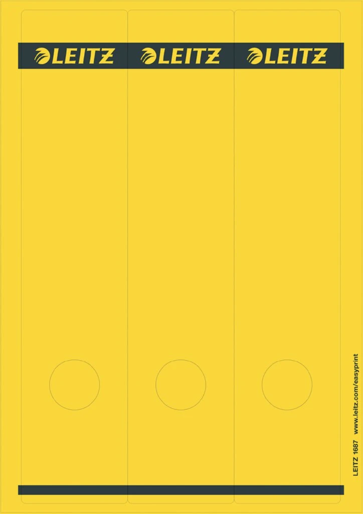LEITZ Ordnerrücken-Etikett, 61 x 285 mm, lang, breit, gelb (EAN: 4002432330652)