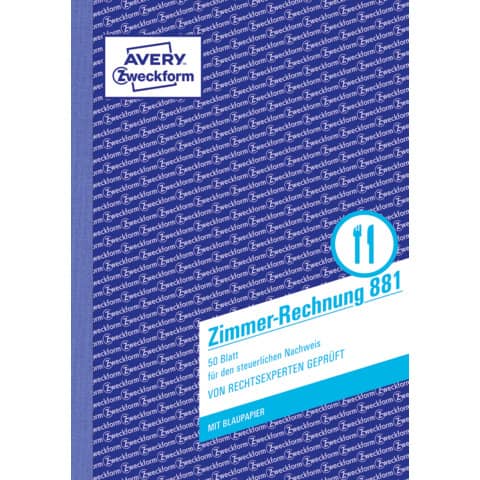 AVERY Zweckform Formularbuch "Zimmer-Rechnung", A5 hoch (EAN: 4004182008812)