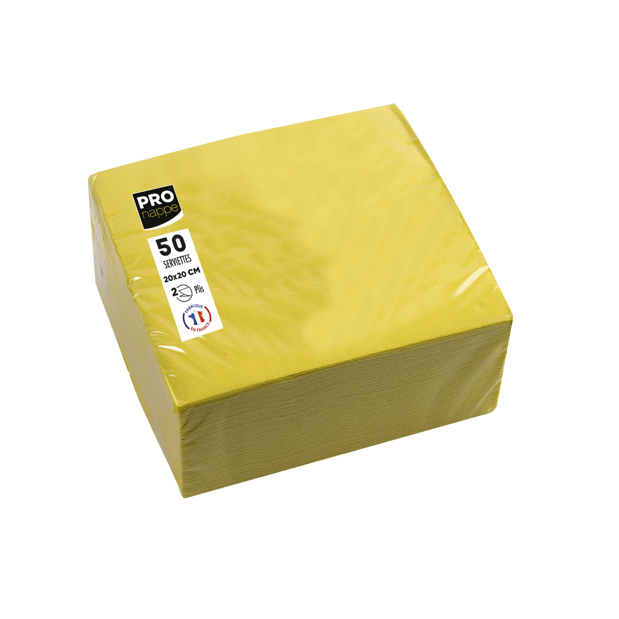 PROnappe Cocktail-Servietten, 200 x 200 mm, gelb (EAN: 3281516220244)