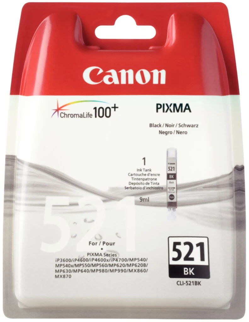 Canon Tinte für Canon PIXMA iP4600, CLI-521, foto schwarz (EAN: 4960999577470)