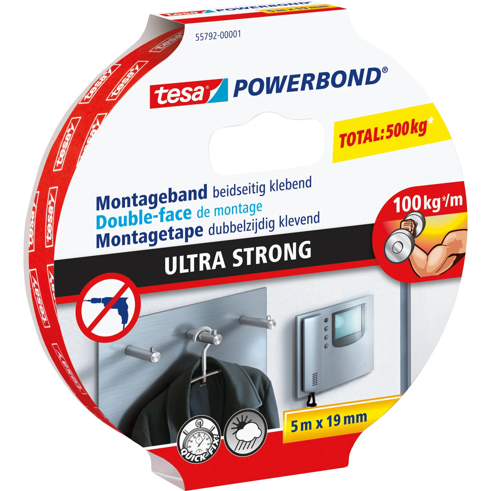 tesa Powerbond Montageband Ultra Strong, 19 mm x 5,0 m (EAN: 4042448217424)