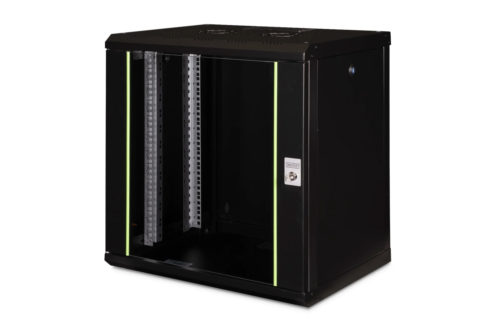 DIGITUS 19" Wandverteiler Unique Line, 12 HE, schwarz, schwarz (RAL9005) (EAN: 4016032179825)