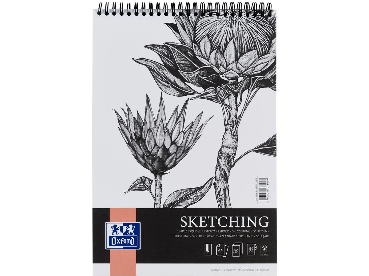 Oxford Art Spiral-Skizzenblock "Sketching", A4, 130 g/qm (EAN: 5904017078029)