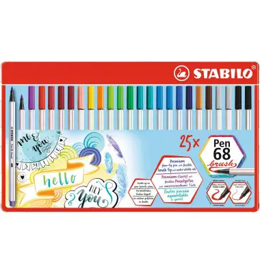 STABILO Pinselstift Pen 68 brush, 25er Metalletui (EAN: 4006381561099)