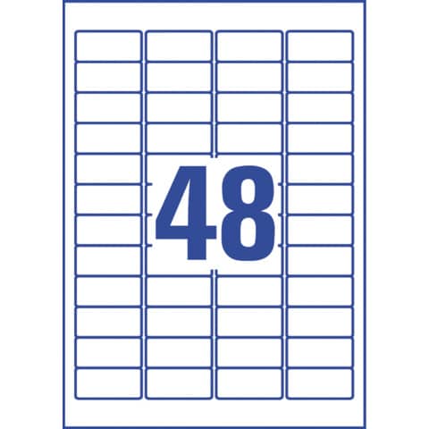 AVERY Zweckform Stark haftende Papier-Etiketten, 45,7x21,2mm (EAN: 4004182070055)