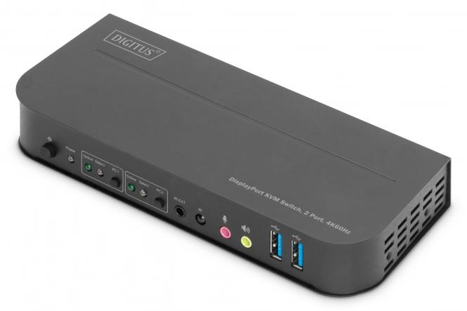 DIGITUS KVM Switch, 2-Port, 2 x DP in, 1 x DP/HDMI out (EAN: 4016032466833)