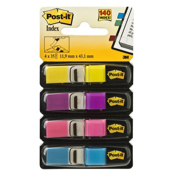 Post-it Haftmarker Index Mini, 11,9 x 43,2mm, Standardfarben (EAN: 0021200508769)