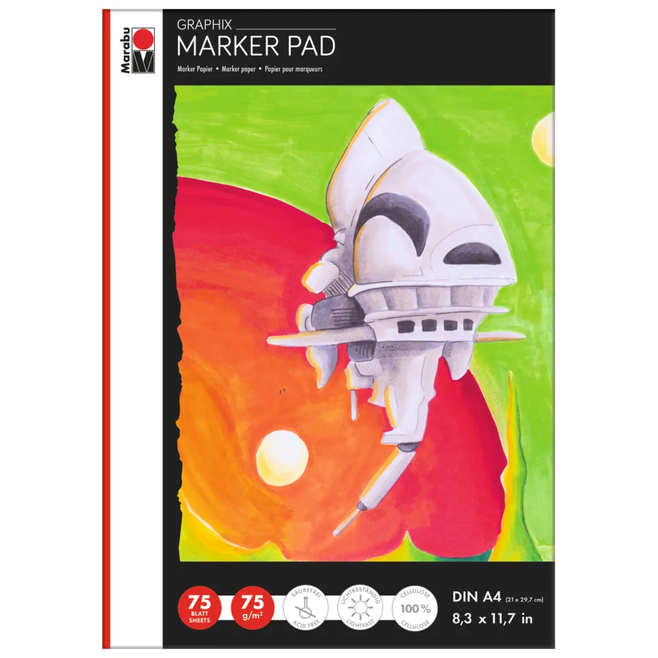 Marabu Markerpapierblock Marker Pad GRAPHIX, DIN A4, 75 g/qm (EAN: 4007751812353)