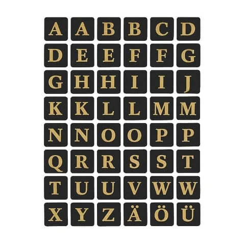 HERMA Buchstaben-Sticker A-Z, Folie geprägt, schwarz/gold (EAN: 4008705041300)