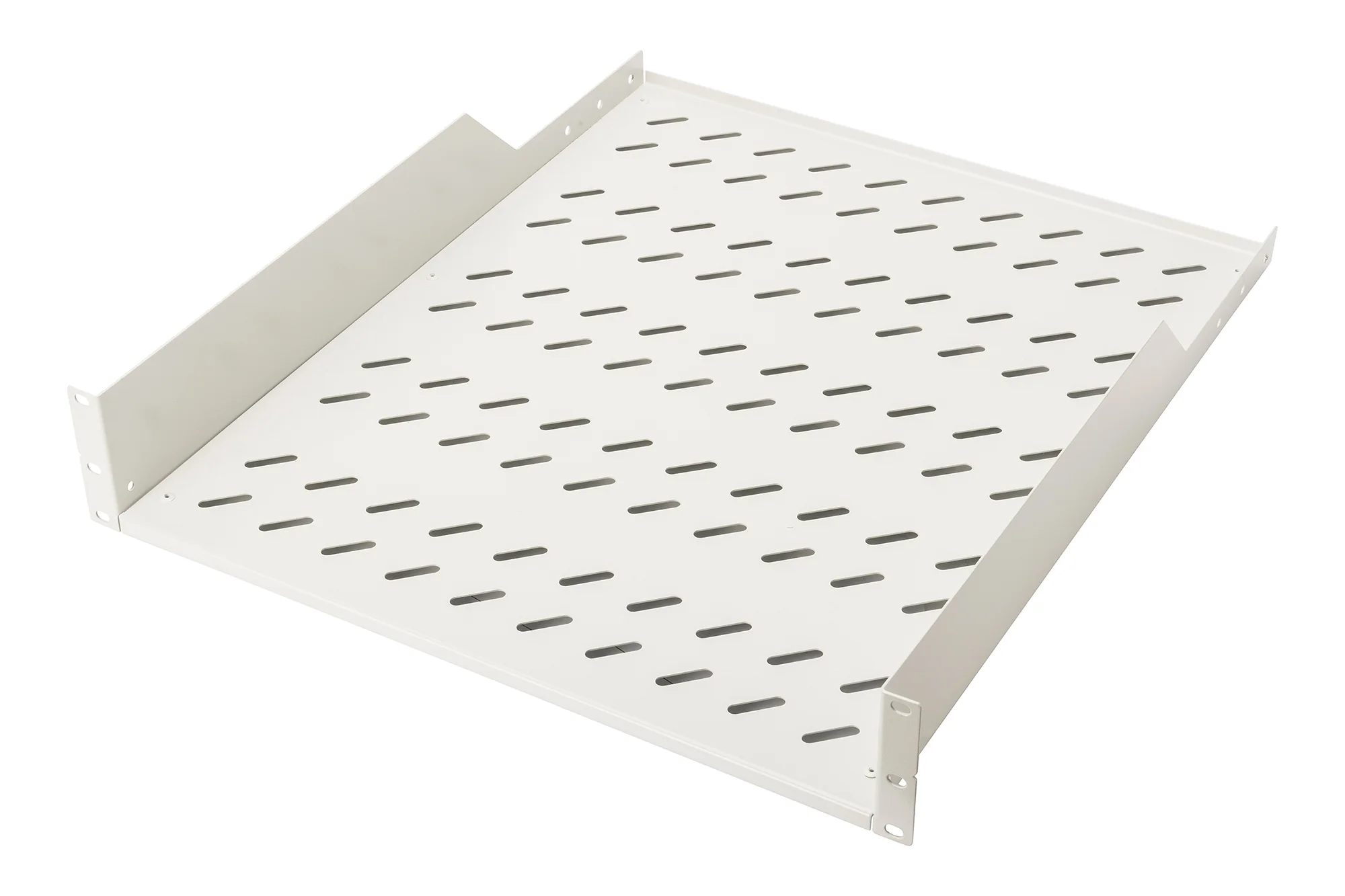 DIGITUS 19" Fachboden, 2 HE, Festeinbau, Tiefe: 550 mm, lichtgrau (RAL7035) (EAN: 4016032206033)