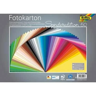 folia Fotokarton, (B)250 x (H)350 mm, 300 g/qm, sortiert (EAN: 4001868049275)