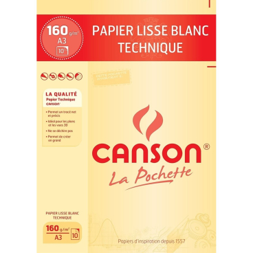 CANSON technisches Zeichenpapier, DIN A3, 160 g/qm, weiß (EAN: 3148950371034)