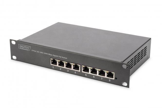 DIGITUS 10" Gigabit Ethernet PoE Switch, 8-Port (EAN: 4016032441038)