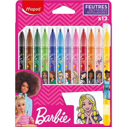 Maped Fasermaler Barbie, 12er Kartonetui (EAN: 3154148454182)