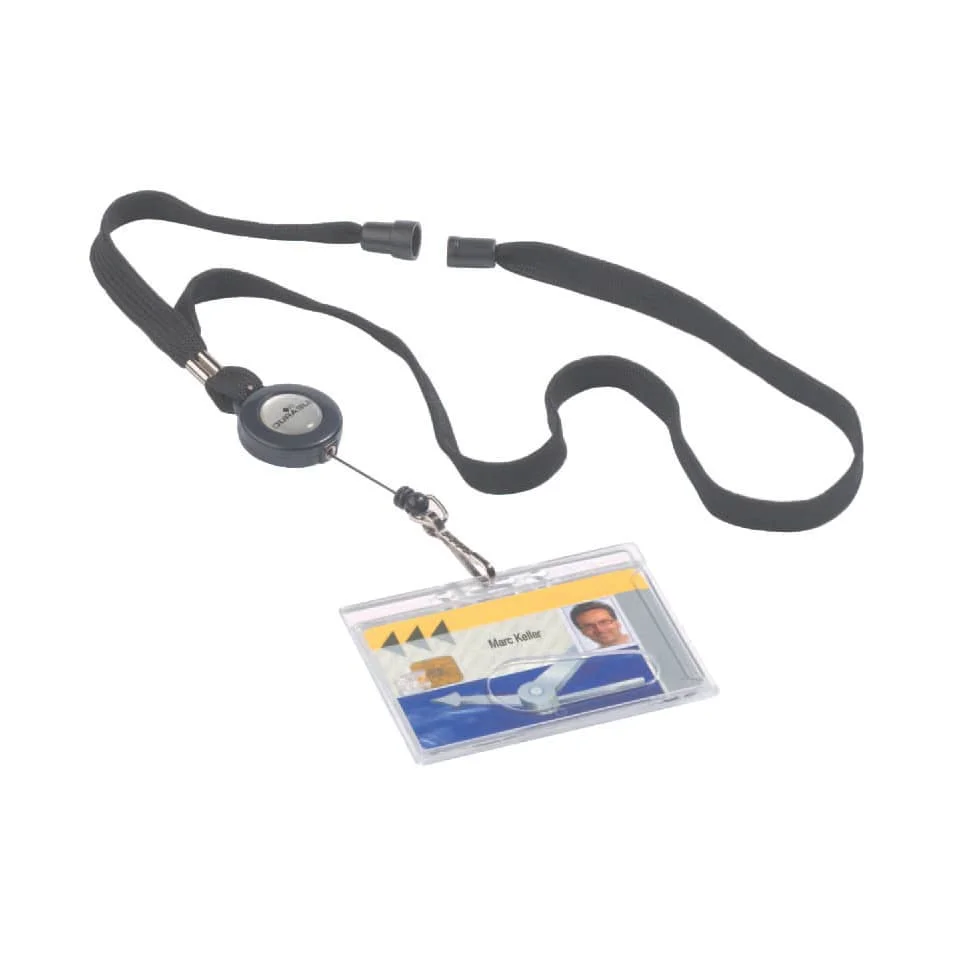 DURABLE Textilband 10 mit Jojo und Federhaken, schwarz (EAN: 4005546802817)