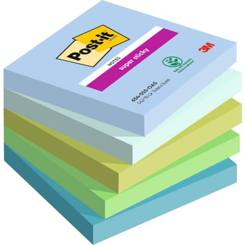 Post-it Haftnotizen super sticky notes, 76 x 76 mm, Oasis (EAN: 4054596924284)