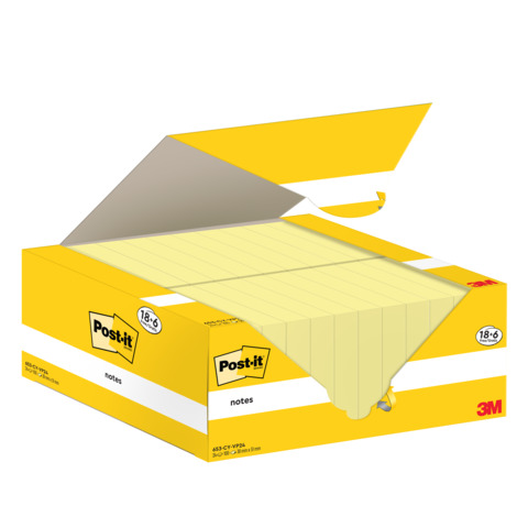 Post-it Haftnotizen notes, 51 x 38 mm, gelb, Promotion 18+6 (EAN: 4064035128067)